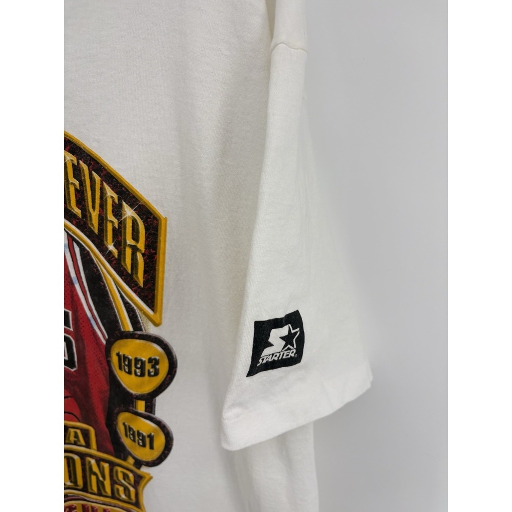 VTG Starter 1996 Chicago Bulls Champions Greatest Team Ever Shirt 90's XL FLAWS - Picture 4 of 16